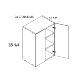 W2435 - High Gloss White - Two Door Wall Cabinet