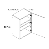 W0940 - High Gloss White - One Door Wall Cabinet