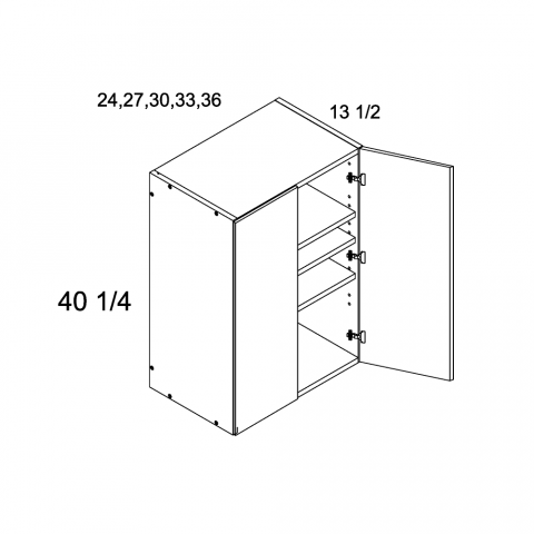 W2440 - High Gloss White - Two Door Wall Cabinet