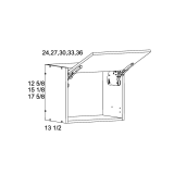 WFD2412-Blum - High Gloss White - 13-1/2"D Blum Flip Up Door Wall Cabinet