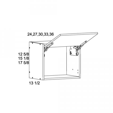 WFD3615-Blum - Sicilian White Pine - 13-1/2"D Blum Flip Up Door Wall Cabinet