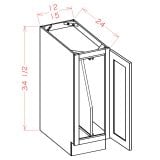 B12FHTD - Stellar White - Full Height Door Tray Divider Base Cabinet Kit