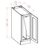 B12FHTD - Moonlit Mist - Full Height Door Tray Divider Base Cabinet Kit