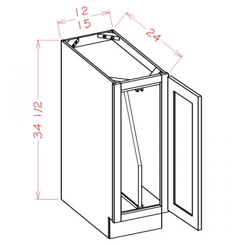 B15FHTD - Antique Shaker - Full Height Door Tray Divider Base Cabinet Kit