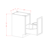 B15FHTCPO - Stellar White - Full Height Door Base with Single Trashcan Pullout