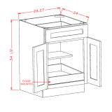 B30S1RS - Stellar White - One Rollout Shelf Base Cabinet Kit - 30"W x 34-1/2"H x 24"D -2D-2DR-1RSA