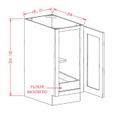 B18FH1RS - Stellar White - Full Height Door One Rollout Shelf Base Kit