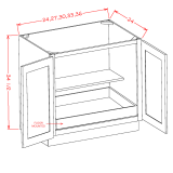 B24FH1RS - Moonlit Mist - Full Height Door One Rollout Shelf Base Cabinet Kit