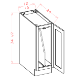 B18FHTD - Moonlit Mist - Full Height Door Tray Divider Base Cabinet Kit