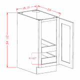 B18FH2RS - Moonlit Mist - Single Full Height Door Two Rollout Shelf Base Cabinet Kit