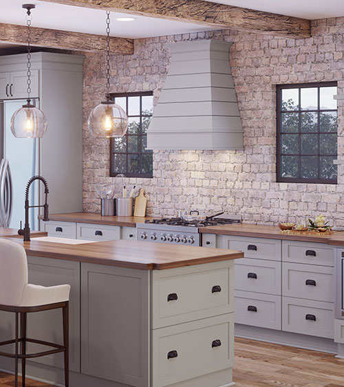 Image: Bristol Tapered Wood Range Hoods Ready to Assemble Kitchen Cabinets