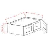 W361224 - Stellar White - Wall Refrigerator Cabinet - 36Wx12Hx24D -2D