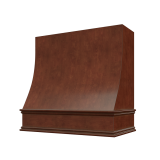 Image: CHA-1V3036 - Heirloom Cocoa - Essex Sloped Wood Range Hood with Classic Apron Moulding 30"W x 36"H