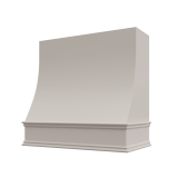 Image: CHA-1V3036 - Feather Gray - Essex Sloped Wood Range Hood with Classic Apron Moulding 30"W x 36"H
