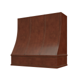 Image: CHA-2V3036 - Heirloom Cocoa - Essex Sloped Strapped Wood Range Hood with Flat Apron Moulding 30"W x 