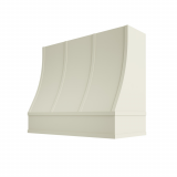 Image: CHA-2V3036 - Soft Linen - Essex Sloped Strapped Wood Range Hood with Flat Apron Moulding 30"W x 36"H