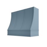 Image: CHA-2V3036 - Soft Powder Blue - Essex Sloped Strapped Wood Range Hood with Flat Apron Moulding 30"W 