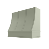 Image: CHA-2V3036 - Timeless Sage - Essex Sloped Strapped Wood Range Hood with Flat Apron Moulding 30"W x 3