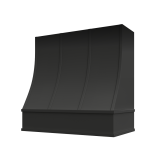 Image: CHA-2V3036 - Black Shaker - Essex Sloped Strapped Wood Range Hood with Flat Apron Moulding 30"W x 36