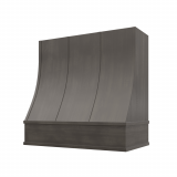 Image: CHA-2V3036 - Platinum Shaker - Essex Sloped Strapped Wood Range Hood with Flat Apron Moulding 30"W x