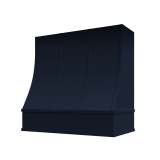 Image: CHA-2V3036 - Navy Shaker - Essex Sloped Strapped Wood Range Hood with Flat Apron Moulding 30"W x 36"