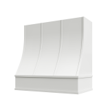 Image: CHA-2V3036 - Timeless White - Essex Sloped Strapped Wood Range Hood with Flat Apron Moulding 30"W x 