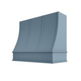 Image: CHA-3V3036 - Soft Powder Blue - Essex Sloped Strapped Wood Range Hood with Classic Apron Moulding 30