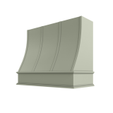 Image: CHA-3V3036 - Timeless Sage - Essex Sloped Strapped Wood Range Hood with Classic Apron Moulding 30"W 