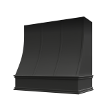 Image: CHA-3V3036 - Black Shaker - Essex Sloped Strapped Wood Range Hood with Classic Apron Moulding 30"W x