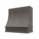Image: CHA-3V3036 - Platinum Shaker - Essex Sloped Strapped Wood Range Hood with Classic Apron Moulding 30"