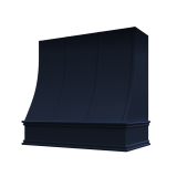 Image: CHA-3V3036 - Navy Shaker - Essex Sloped Strapped Wood Range Hood with Classic Apron Moulding 30"W x 