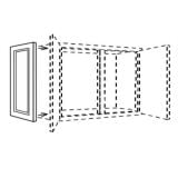 D1530 - Glazed Pearl - Decorator Matching Dummy Door for Tall Cabinet - 15"W x 30"H x ¾"D
