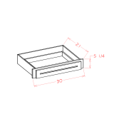 DKD30 - Stellar White – Desk Knee Drawer - 30"W x 5-1/4"H x 21"D (Trimmable to 27"W)