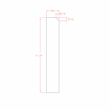 Image: FBMS - White Shaker - White Angled Furniture Base Moulding - 96"W x 4-15/16"H x 3/4"D