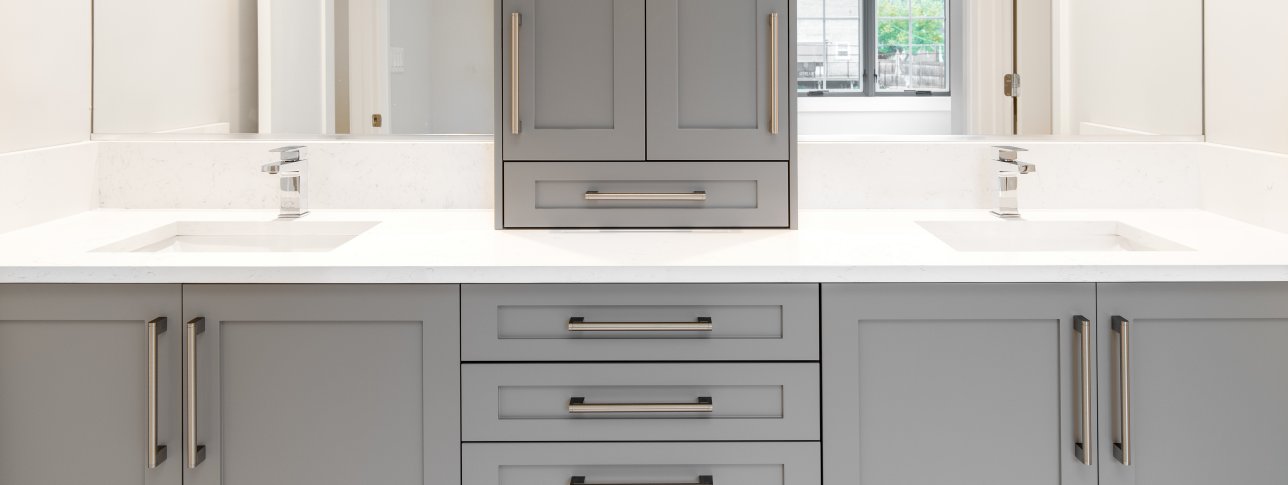 Gray Bathroom Vanity Cabinets
