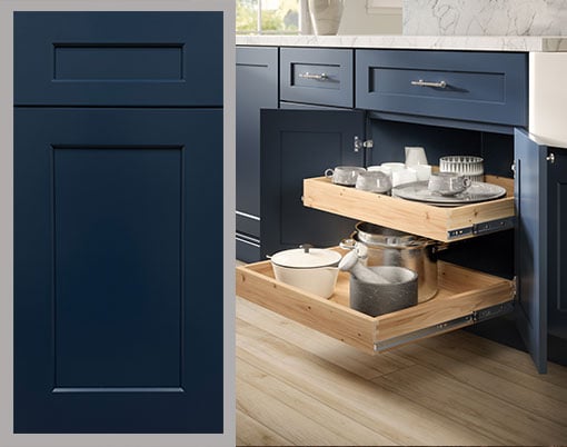 Navy Shaker Ready to Assemble Kitchen Cabinets