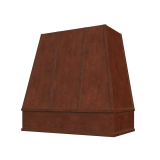 Image: RAL-2V3036 - Heirloom Cocoa - Bristol Tapered Strapped Wood Range Hood with Flat Apron Moulding 30"W