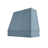 Image: RAL-2V3036 - Soft Powder Blue - Bristol Tapered Strapped Wood Range Hood with Flat Apron Moulding 30
