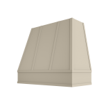Image: RAL-2V3036 - Timeless Cashmere - Bristol Tapered Strapped Wood Range Hood with Flat Apron Moulding 3