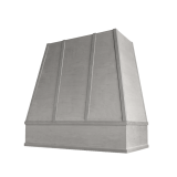 Image: RAL-2V3036 - Timeless Mist - Bristol Tapered Strapped Wood Range Hood with Flat Apron Moulding 30"W 