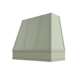 Image: RAL-2V3036 - Timeless Sage - Bristol Tapered Strapped Wood Range Hood with Flat Apron Moulding 30"W 