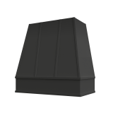 Image: RAL-2V3036 - Black Shaker - Bristol Tapered Strapped Wood Range Hood with Flat Apron Moulding 30"W x