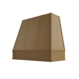 Image: RAL-2V3036 - Rift Oak Shaker - Bristol Tapered Strapped Wood Range Hood with Flat Apron Moulding 30"