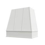 Image: RAL-2V3036 - Timeless White - Bristol Tapered Strapped Wood Range Hood with Flat Apron Moulding 30"W