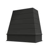 Image: RAL-3V3036 - Black Shaker - Bristol Tapered Shiplap Wood Range Hood with Block Apron Moulding 30"W x