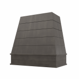 Image: RAL-3V3036 - Platinum Shaker - Bristol Tapered Shiplap Wood Range Hood with Block Apron Moulding 30"