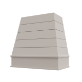 Image: RAL-3V3036 - Feather Gray - Bristol Tapered Shiplap Wood Range Hood with Block Apron Moulding 30"W x