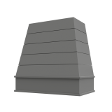 Image: RAL-3V3036 - Smokey Shaker - Bristol Tapered Shiplap Wood Range Hood with Block Apron Moulding 30"W