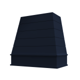 Image: RAL-3V3036 - Navy Shaker - Bristol Tapered Shiplap Wood Range Hood with Block Apron Moulding 30"W x 