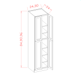 U308424 - Moonlit Mist - Four Door Utility Cabinet - 30"W x 84"H x 24"D -4D-5S